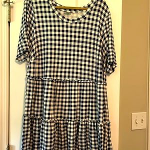 Avenue blue checked tunic size 18